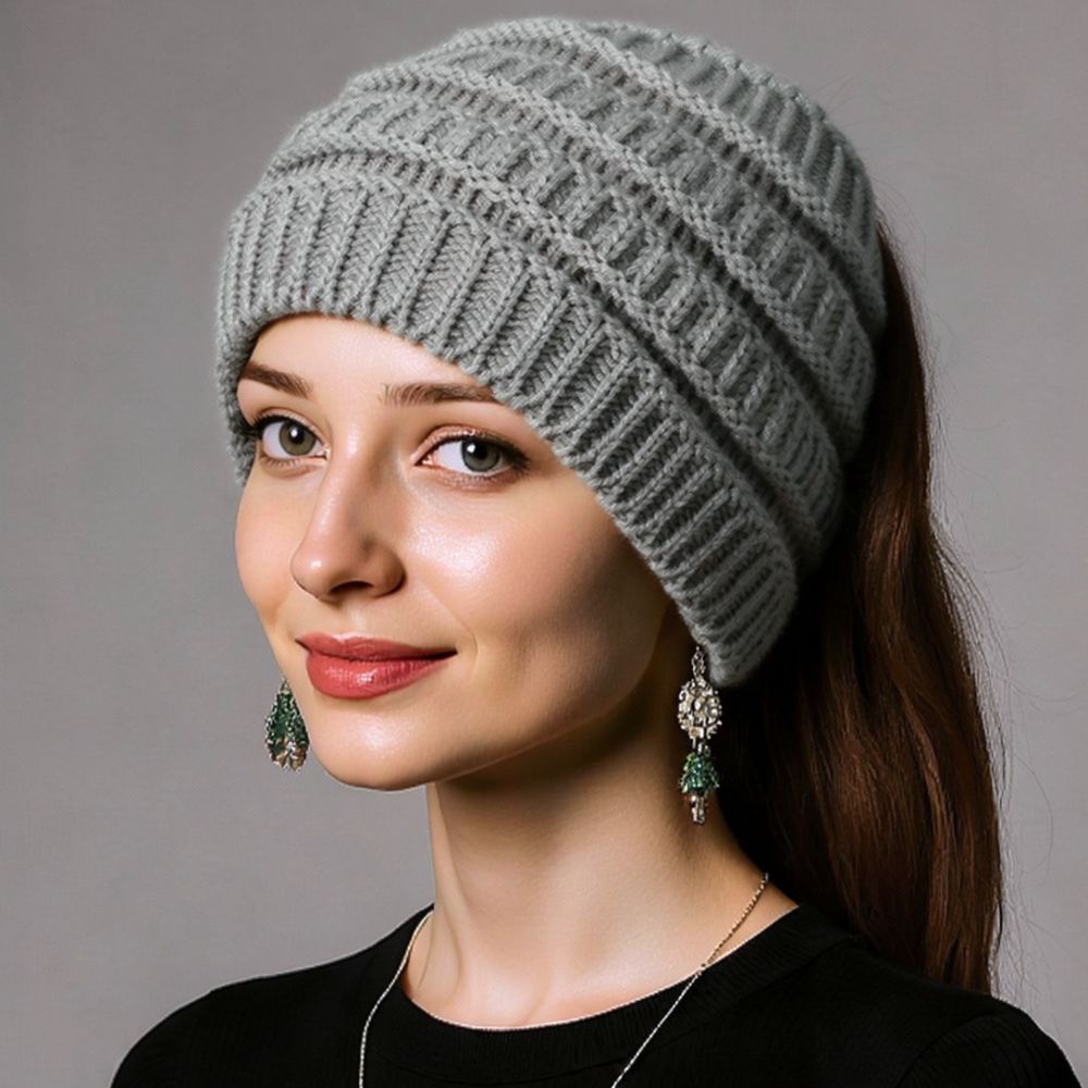 Autumn Winter Knitted Headband - Fleece Ear Warmer Band ulasan dan harga