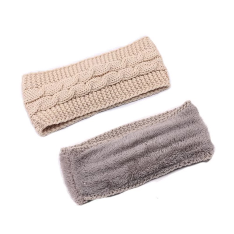 Women's Winter Chunky Knit Hea - Fleece Ear Warmer Band ulasan dan harga