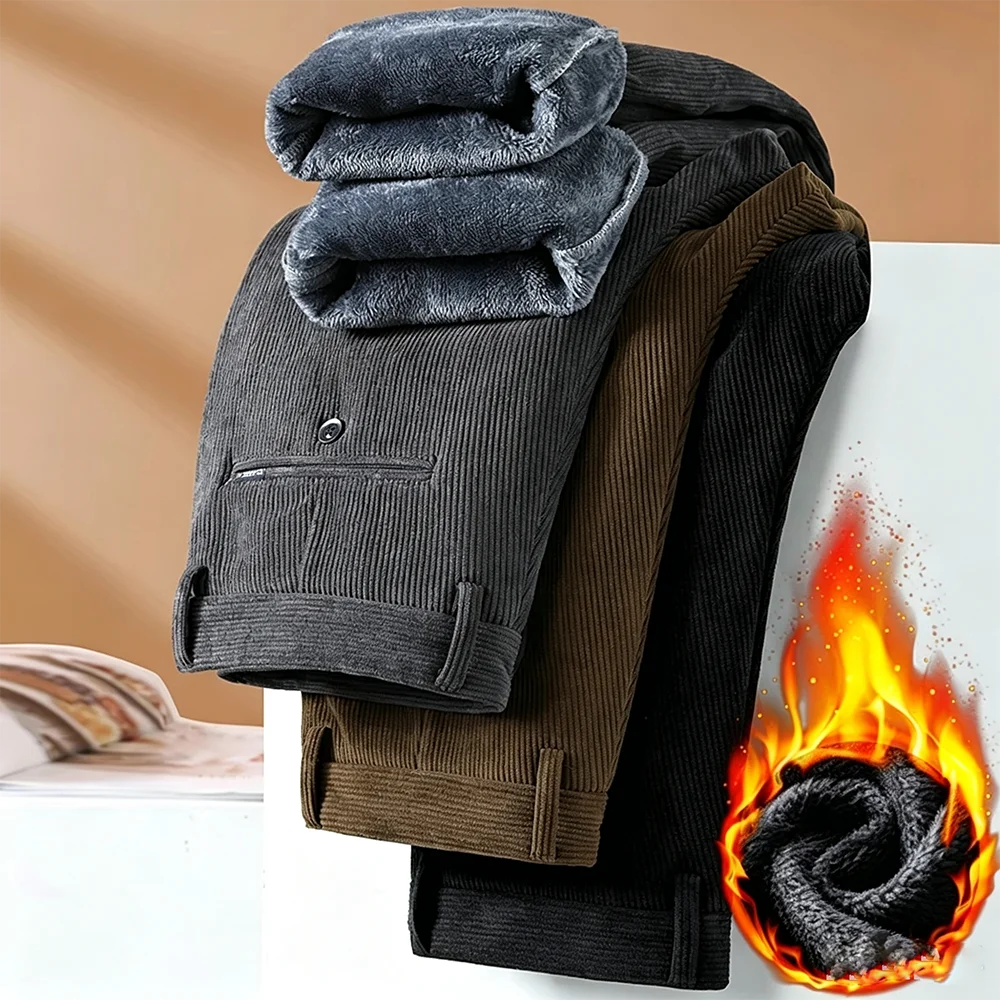 Russia Winter Men's Fleece Cor - Corduroy Pant Warm ulasan dan harga