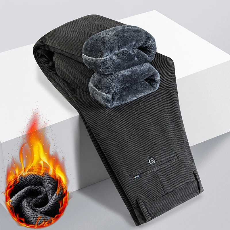 Russia Winter Men's Fleece Cor - Corduroy Pant Warm ulasan dan harga
