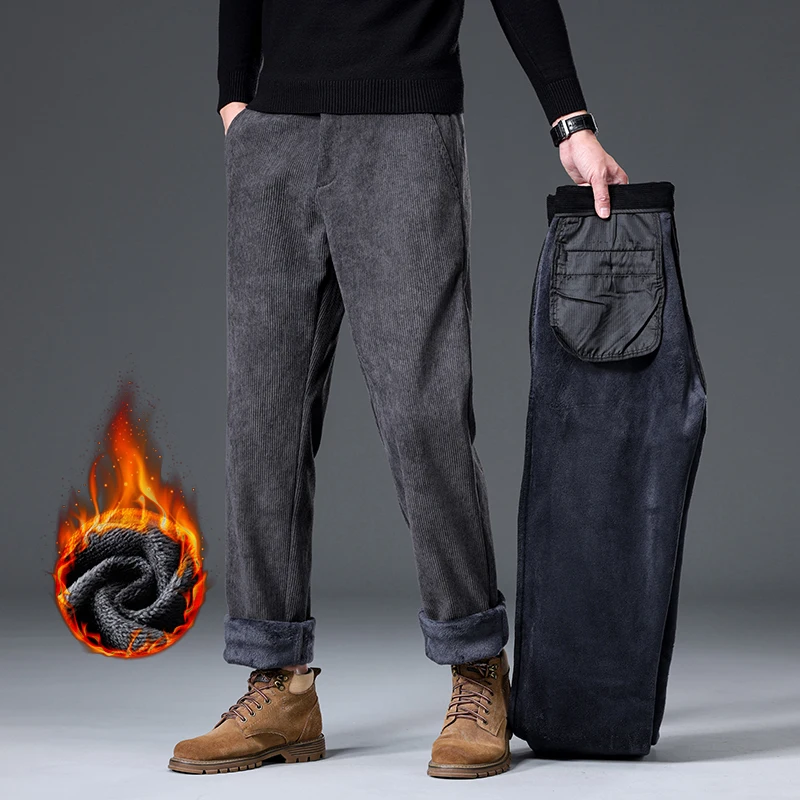 Russia Winter Men's Fleece Cor - Corduroy Pant Warm ulasan dan harga