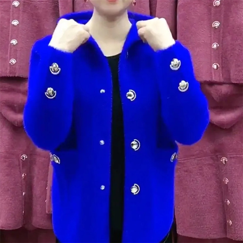 NEW Middle Aged Elderly Mother - Wool Coat Peacoat ulasan dan harga