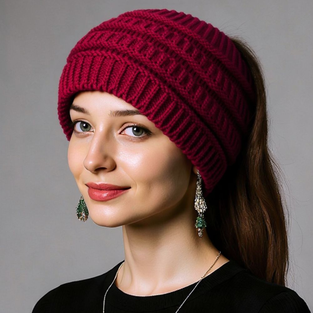 Women Knitted Headband Winter  - Fleece Ear Warmer Band ulasan dan harga
