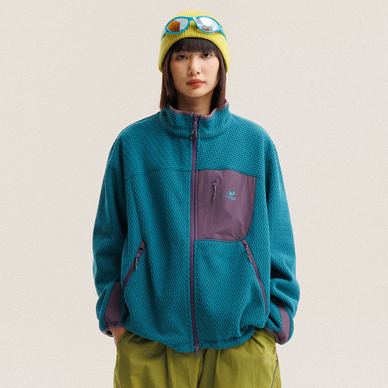 Autumn Winter Polar Fleece Wav - Wool Coat Peacoat ulasan dan harga