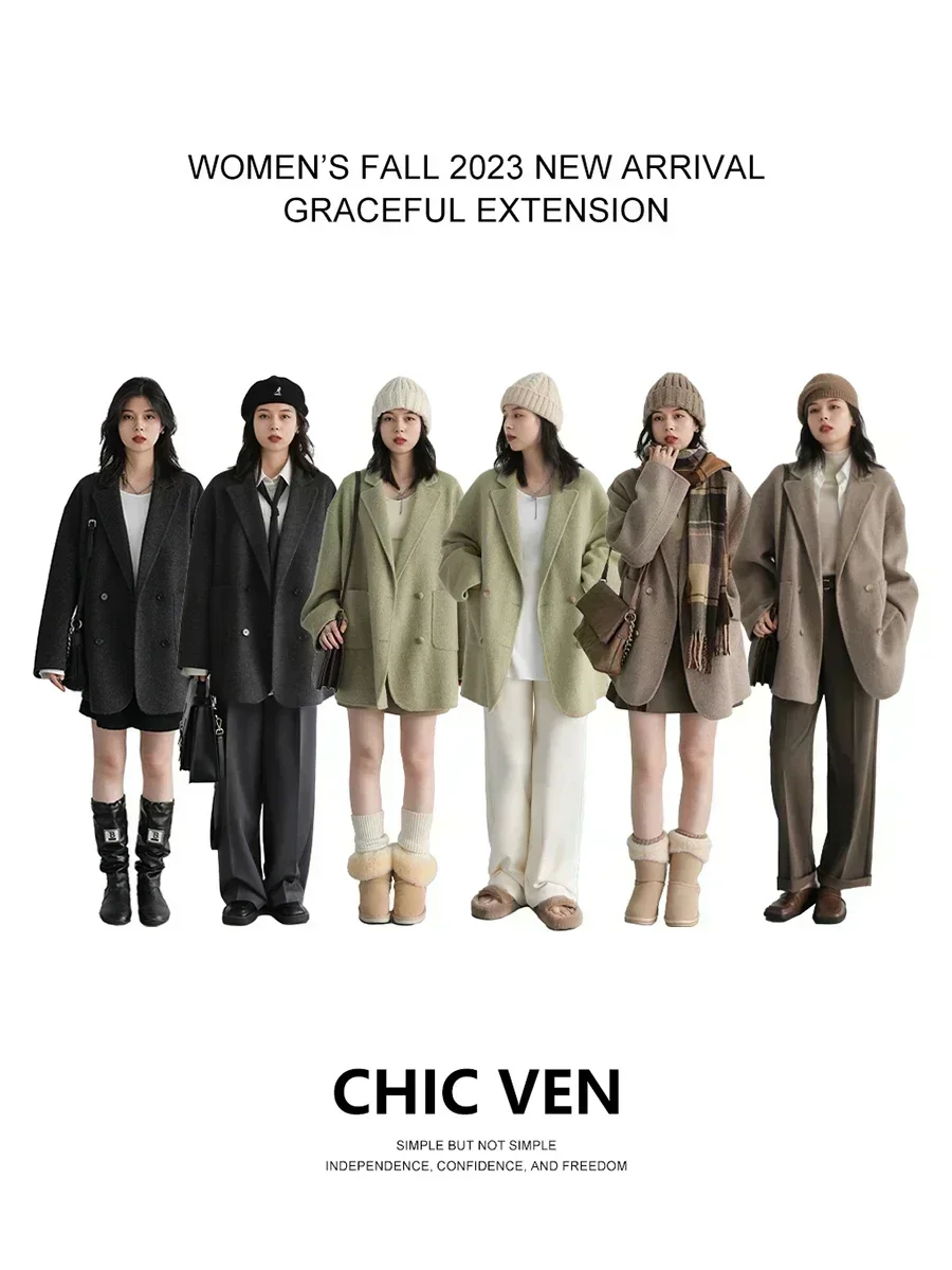 CHIC VEN Women's Woolen Coats  - Wool Coat Peacoat ulasan dan harga