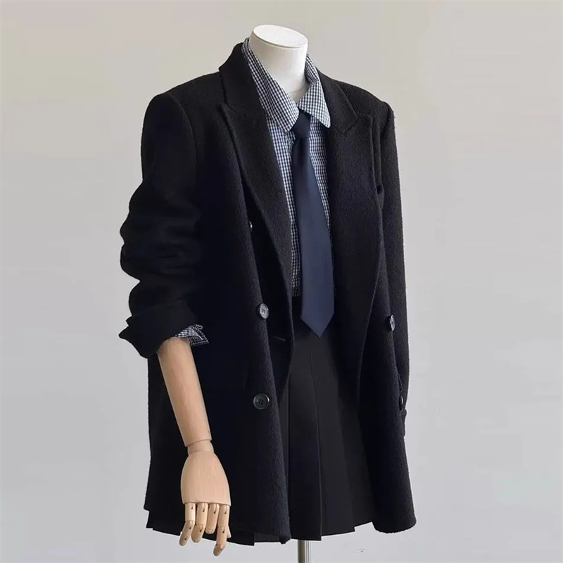 Spring Autumn Women's Double-f - Wool Coat Peacoat ulasan dan harga