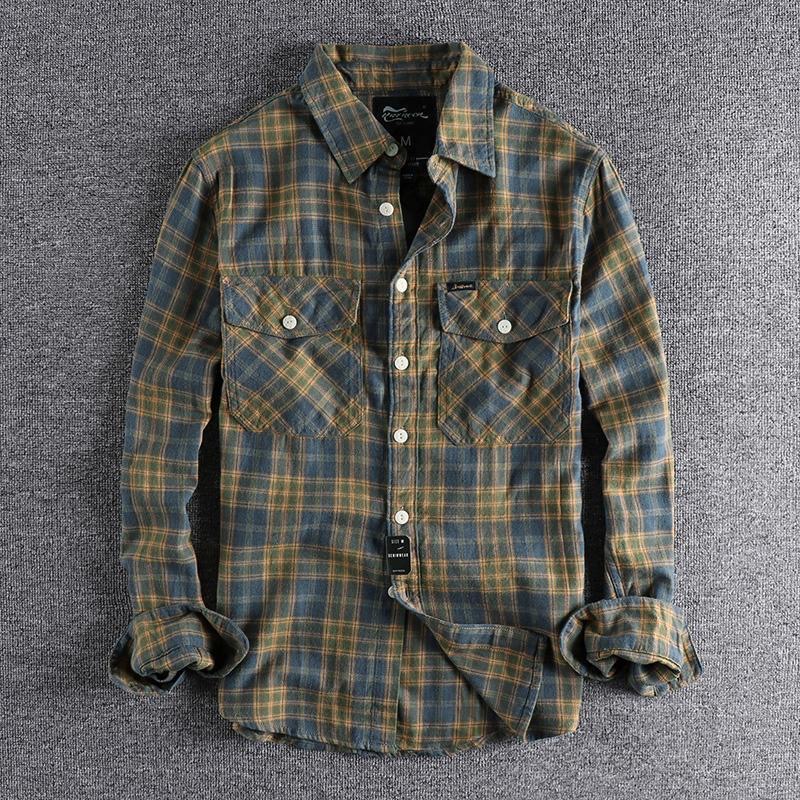 Spring and Autumn New Fashion  - Flannel Shirt Lined ulasan dan harga